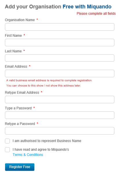 Business Registration 


Step 1