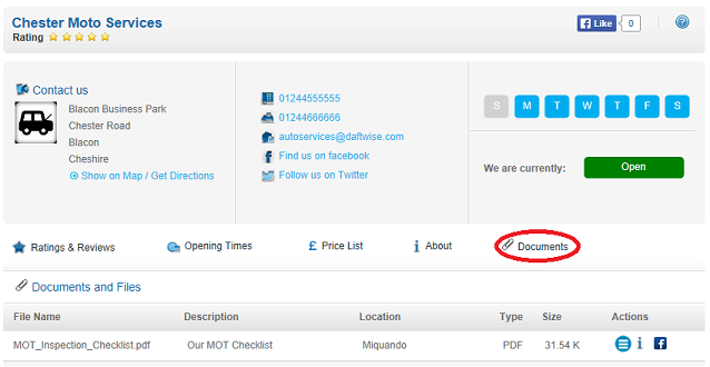 Files and Documents shown on your MiQuando profile