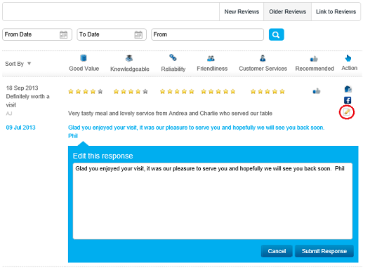 Respond to feedback with free ratings and reviews from MiQuando.com